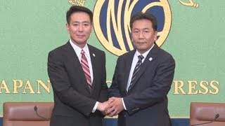 日本記者クラブで公開討論会 民進党代表選立候補で枝野、前原氏