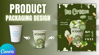 Product Packaging and Advertising Poster Design in Canva | Logo & Package Design | Full Process