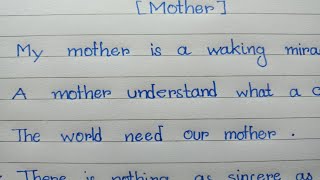 About our mother || English handwriting practice || Writing Skills @pradip000