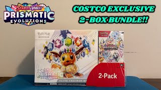 WHOA!! Opening the PRISMATIC EVOLUTIONS Costco Exclusive 2 Box Bundle!!