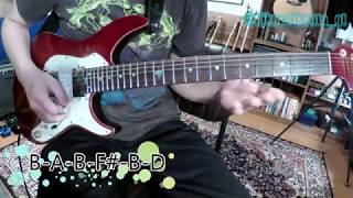 【ギター】B A B F# B D【変則チューニング】