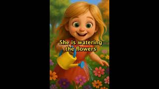 Learn English | She is watering the flowers | English for Beginners