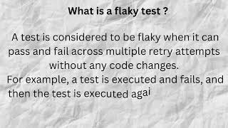 What is a flaky test