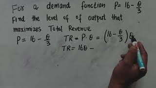 Revenue maximization problem 