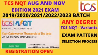 TCS NQT Hiring 2021 | Any Degree | TCS Nqt Aug & Nov 2021 Exam | 2019/2020/2021/2022 Batch