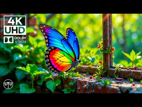 Soft Flutter 4K 🦋🍀  Piano Music & Butterfly Moments in a Peaceful Green World