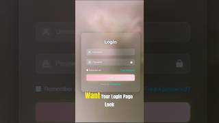 Watch This Boring Login Page Become a Glowing UI in 11s!  #shorts #coding