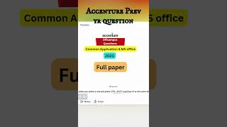 Prev yr Questions | Accenture Cognitive Assessment 2023 || Tekno uf