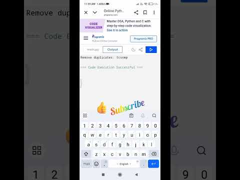 Remove Duplicates from string #coding #shortcut #viral #lavanya #basic #duplicate #string #video