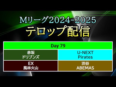 【#Mリーグ 2024-2025】Day 79 (Feb.6) テロップ配信