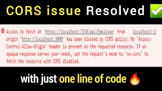 CORS issue resolved in just one line of Code | How to call API from React without CORS issue | Proxy