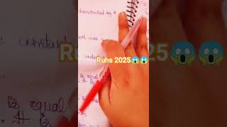 Ruhs 2024 pyq question ##ruhs2025