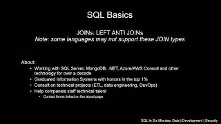 SQL Basics: How To Use A LEFT ANTI JOIN and Why
