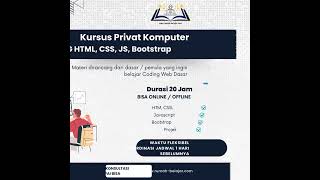 PAKET KURSUS WEB PROGRAMMING DASAR HTML CSS JS DAN BOOTSTRAP DI RUMAH BELAJAR KOMPUTER YMII