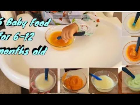 Baby Food Recipes for 6 months above babies | 6 food purees for 6-12 months old | #Sidra's Ideas