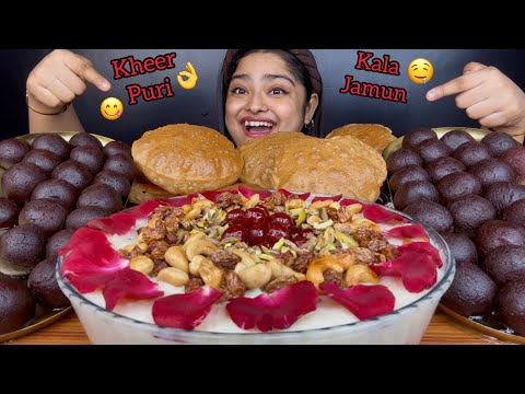 5 KG KHEER (PAYESH) WITH FULKO FULKO LUCHI AND 40 PIECES OF DRYFRUIT KALA JAMUN |ASMR EATING,MUKBANG