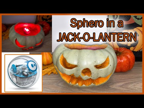 Sphero having fun in a Jack'o'lantern pumpkin - Halloween @ Robotics club 2021