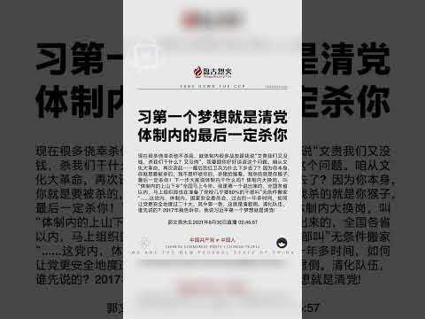 习近平第一个梦想就是清党！体制内的肯定要被习杀了你，习近平提拨了多少个大将就杀了多少个！ #中共不等于中国人 #消灭中共 #习近平 #彭丽媛