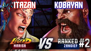 SF6 ▰ ITAZAN (Marisa) vs KOBAYAN (#2 Ranked Zangief) ▰ High Level Gameplay