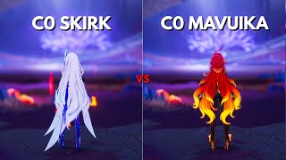 Is Skirk Stronger Than Mavuika?? C0 Comparison [Genshin Impact]