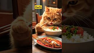 Cat make fish food #cookcat #cat #animals #food #flextv #trending #fypシ゚