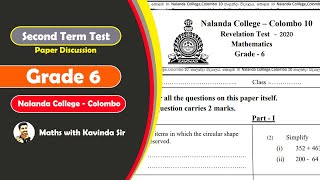 Grade 6 Maths Paper Discussion | Nalanda College 2020 | 2nd term | English Medium Maths