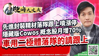 先進封裝精材落隊跟上噴漲停 隱藏版Cowos 概念股月增70% 車用二極體落隊的請跟上｜20230609｜陳建誠 分析師｜股海大丈夫