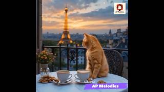 cat animation | cat video | Cat Coffee Date with Eiffel Tower ✨☕🐾🗼#viral #youtubeshorts #viralshort