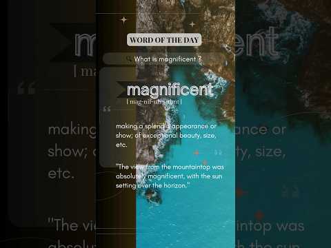 Word of the day: Magnificent #shorts #education #learning @aarshilearning