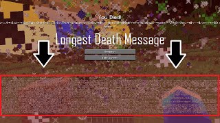 Longest Death Message in Vanilla Minecraft with Commands