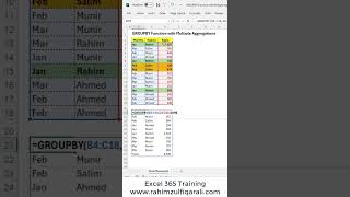 GROUPBY Function with Multiple Aggregations in #Excel 365 #shorts