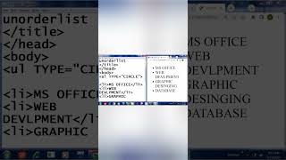 Ordered & Unordered List in HTML | No Voice Tutorial #Shorts"
