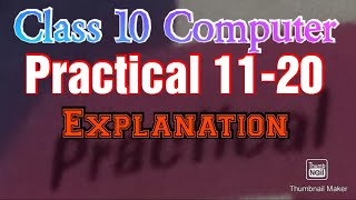 Practical 11-20 (Class 10 Computer Science) @LearnCodingOfficial
