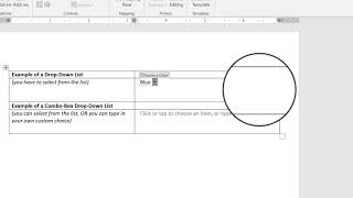 What's the Difference Between a Drop Down List and a Combo Box Drop Down List in Word?