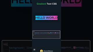 Gradient Text CSS#onlinework  #htmltutorial #htmlcss #frontend #htmllist #coding #css #html #favicon