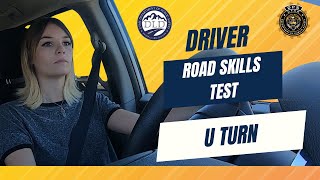 Utah DLD Road Skills Test Mandatory Maneuvers - U-Turn on Two-Lane Road Multiple Camera Views
