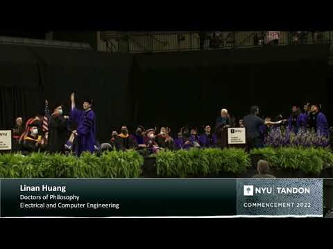 Commencement at NYU Tandon for Dr. Linan Huang