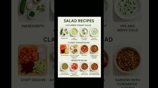 3 easy salad recipes🥗#salad  #youtubeshorts​ #shorts​ #short​ #tyshorts​ #sortfeed​ #viralshorts​