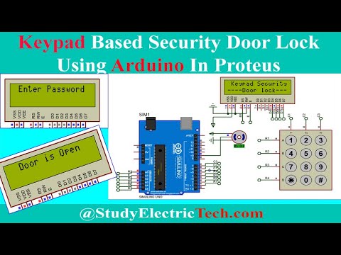 Password door lock Using keypad  and Arduino - Proteus
