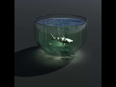 Fishbowl shark - Blender Render with animated ocean and fake caustics