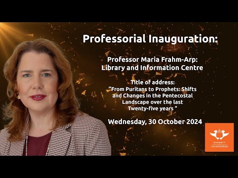 Professorial Inauguration: Prof Maria Frahm-Arp | Library and Information Centre