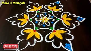 Vaigasi Visagam 2022 Special Flower Kolam | 7-4 Dots Beautiful flower Kolam | Pandaga Muggu | रंगोली