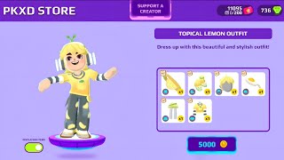 Tropical lemon outfit 🍋 + Wednesday outfit in PK XD || buying New outfit in #pkxd #000 #pkxduniverse
