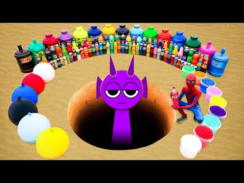 Big Toothpaste Eruption from Sprunki Durple pit, Giant Fanta, Pepsi, Mtn Dew, Coca Cola & Mentos