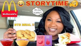 MCDONALD'S  BTS MEAL MUKBANG , NEW SAUCES CAJUN & SWEET CHILI REVIEW