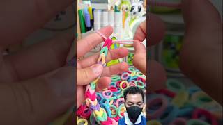 Cc:@Pixe.bedArts  Cute DIY Rubber band Bracelet #shorts