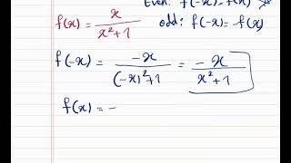 Determine whether a function is even or odd _ Calculus tutorial #mathematics #Calculus