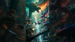 #AIBattle, #RobotAnimals, #SciFiArt, #FuturisticWar, #CyberpunkAnimals, #AIvsAI, #TechCreatures,