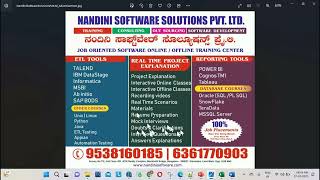 Talend ETL Tool | Beginners & Advanced | Real Time Online & Offline Training| Venkat| +91-9538160185