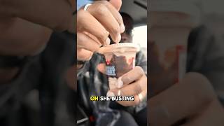 SHE BUSTED ON MY HAND 👀 Wendy’s Thin Mint Frosty & Panko Fish Sandwich #foodreview #snacks #shorts